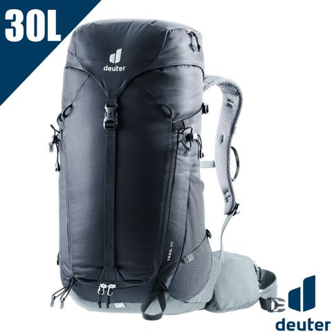 Deuter TRAIL 30L 輕量拔熱透氣健行登山背包(Airstripes 3D立體背負系統.附防雨套) 3440723 黑