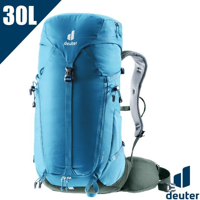 Deuter TRAIL 30L 輕量拔熱透氣健行登山背包(Airstripes 3D立體背負系統.附防雨套) 3440723 藍