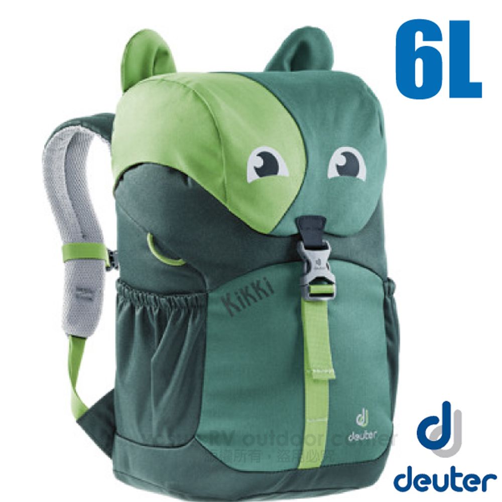 Deuter Kikki 6L 可愛動物造型 輕量透氣兒童背包(反光條設計+姓名標貼) 3610519 綠/深綠