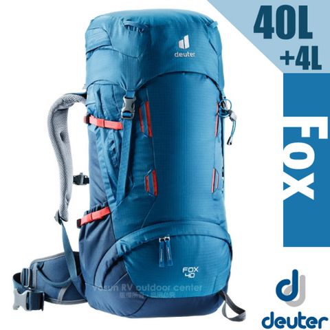 Deuter Fox 40+4L 專業輕量拔熱透氣背包(大容量設計+Vari Quick速調肩帶系統) 3611221 藍/深藍