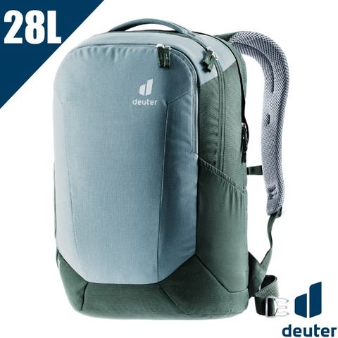 【德國 Deuter】GIGA 28L 透氣休閒電腦後背包(AirMesh 襯裡.MeshTex 肩帶.可放15吋筆電)/3812321 灰綠