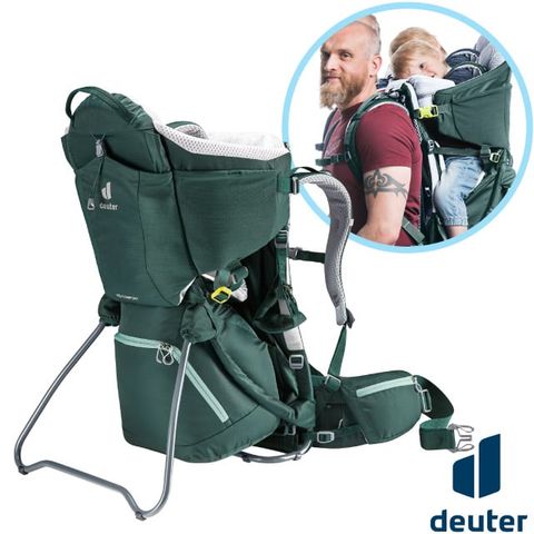 【Deuter】KID COMFORT 輕量網架式減震透氣嬰兒背架背包.健行登山兒童揹架/Aircomfort背負系統/3620221 綠