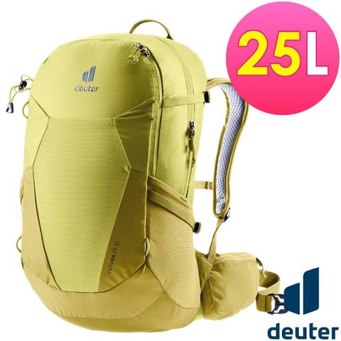 Deuter FUTURA 透氣網架背包25SL(女性窄肩款)/休閒背包.旅遊背包.攻頂包.戶外健行.單車旅行/ 3400221 黃綠