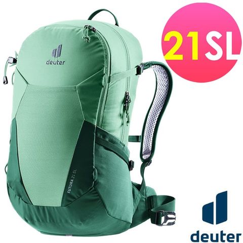 【Deuter】FUTURA 透氣網架背包21SL(女性窄肩款)/休閒背包.旅遊背包.攻頂包.戶外健行/3400021 綠