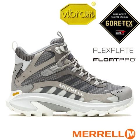 Merrell 女 MOAB SPEED 2 MID GORE-TEX 多功能防水透氣中筒登山健行鞋/Vibram黃金大底/ML037828 熔岩煙灰