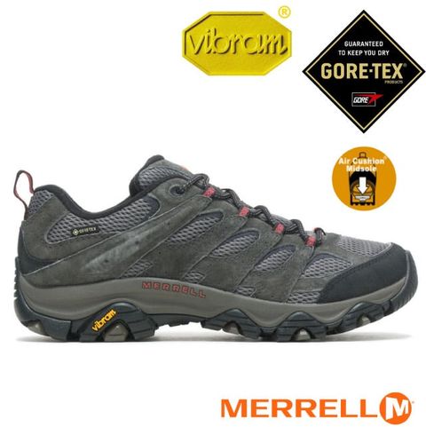 Merrell 男 MOAB 3 GORE-TEX 多功能防水透氣登山健行鞋-寬楦/Vibram黃金大底.輕量EVA中底/ML036263W 深灰色