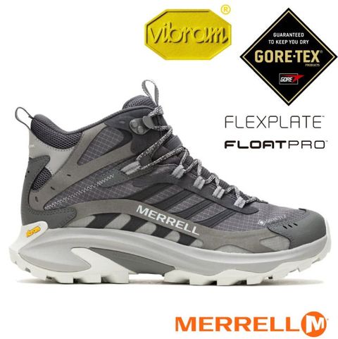 Merrell 男 MOAB SPEED 2 MID GORE-TEX 多功能防水透氣中筒登山健行鞋/Vibram黃金大底/ML037503 熔岩煙灰