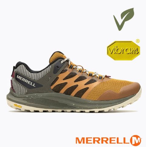 Merrell 男 NOVA 3 輕量越野健行鞋.透氣登山鞋.戶外休閒運動/Vibram黃金大底.NXT生物抑菌技術/ML067921 土黃色