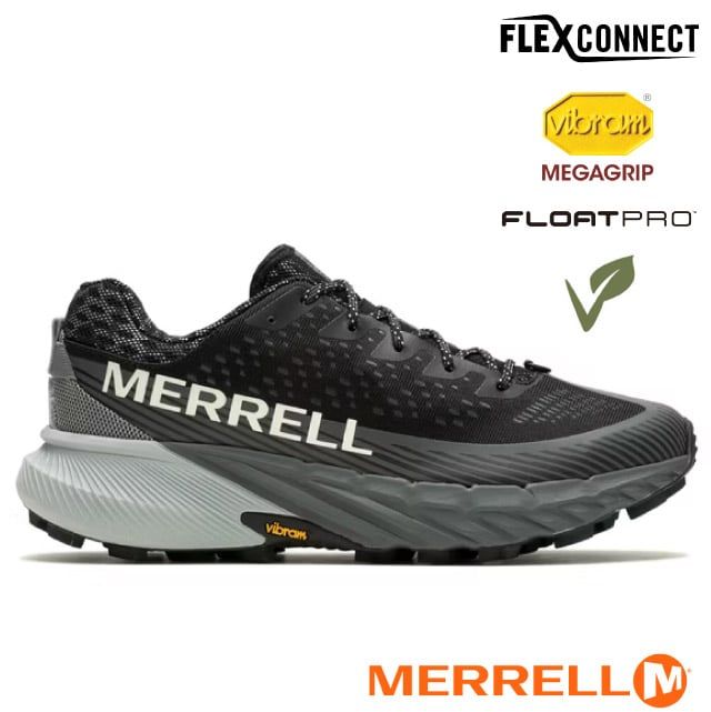 Merrell 邁樂 男 AGILITY PEAK 5 輕量越野健行鞋.透氣登山鞋.戶外/Vibram黃金大底.NXT生物抑菌技術/ML067759 黑灰色