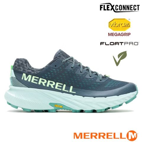 Merrell 男 AGILITY PEAK 5 輕量越野健行鞋.透氣登山鞋.戶外/Vibram黃金大底.NXT生物抑菌技術/ML068195 石板藍