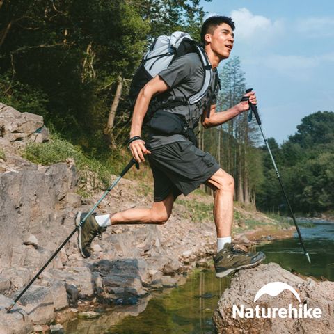 Naturehike 輕風EXT碳纖維四節折疊登山杖 單支 110cm/120cm D020-Z