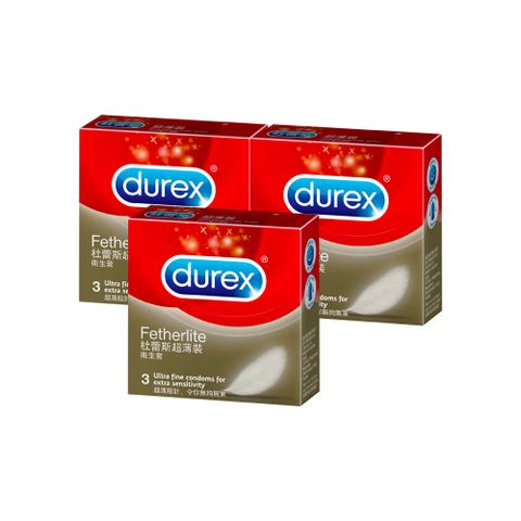 【Durex杜蕾斯】超薄裝衛生套3入x3盒(共9入)