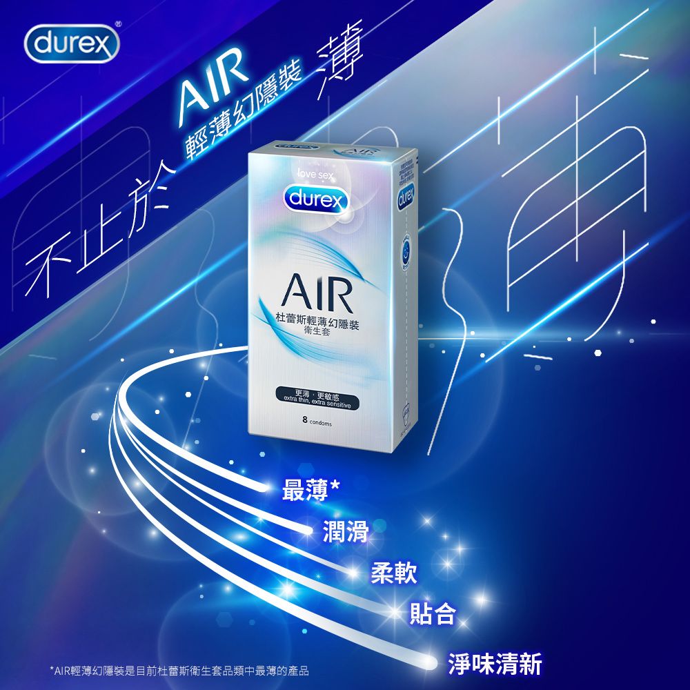 Durex 杜蕾斯 AIR輕薄幻隱裝衛生套3入x3盒(共9入)