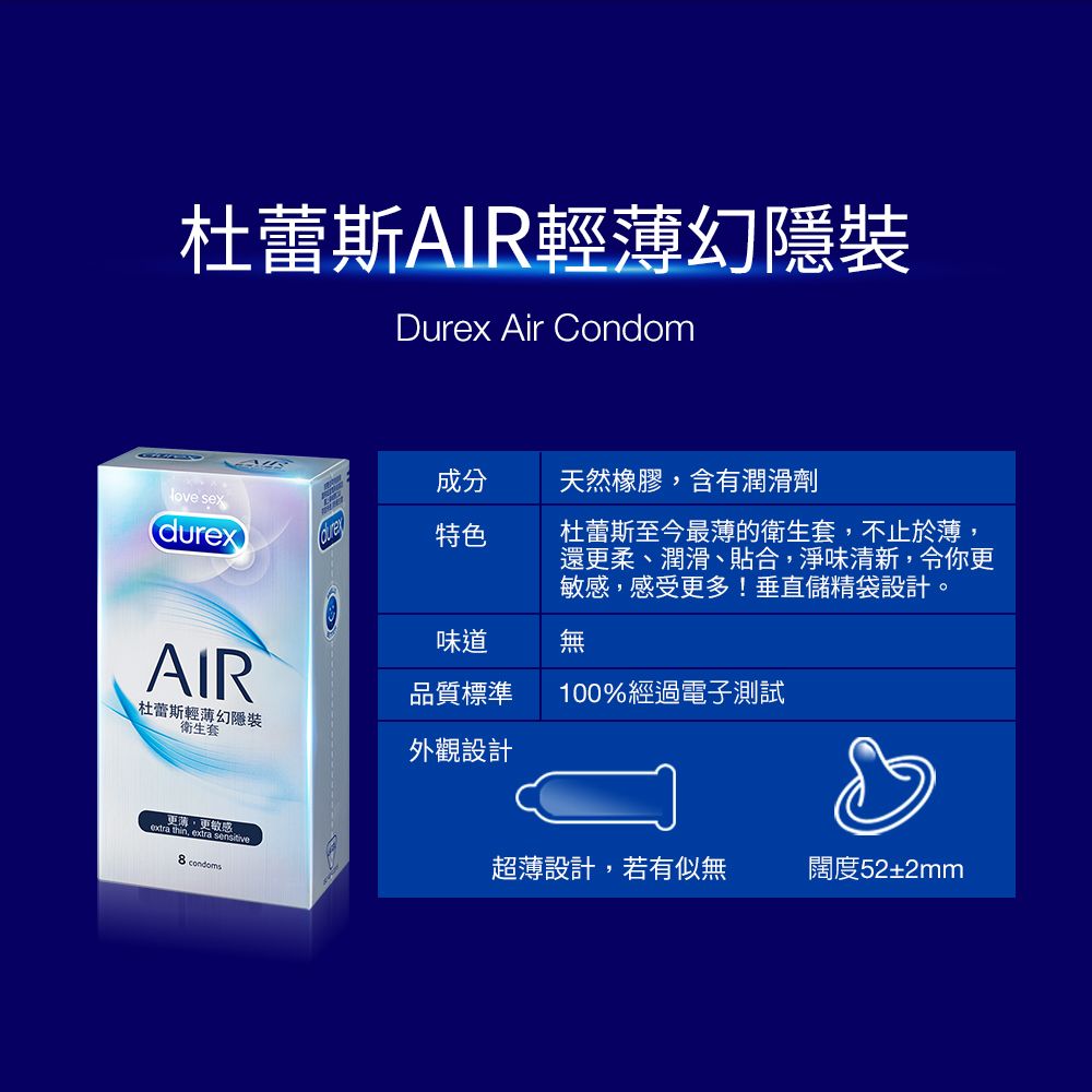 Durex 杜蕾斯 AIR輕薄幻隱裝衛生套3入x3盒(共9入)