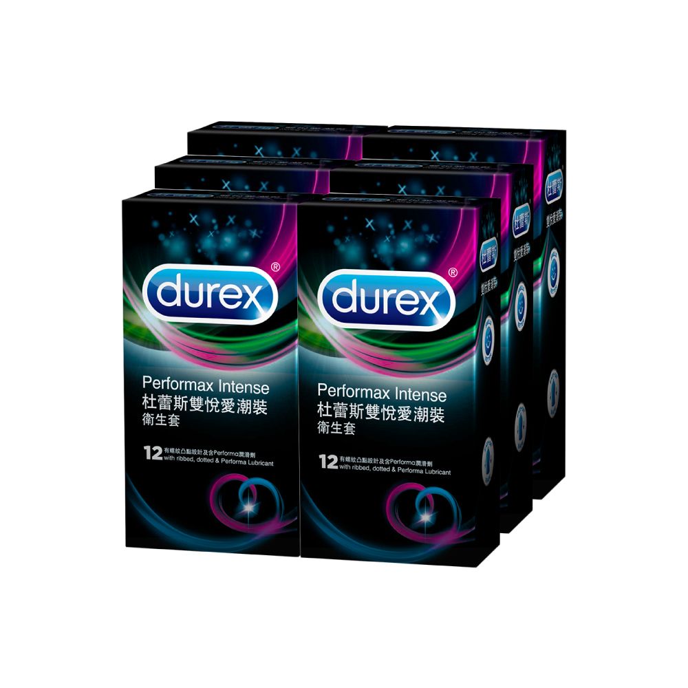 Durex 杜蕾斯 雙悅愛潮裝保險套(12入 結合凸點螺紋+飆風碼潤滑液)x6盒