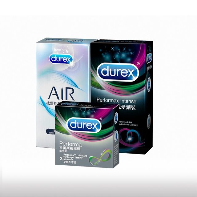 Durex 杜蕾斯 AIR輕薄幻隱裝保險套8入+雙悅愛潮裝12入+飆風碼3入