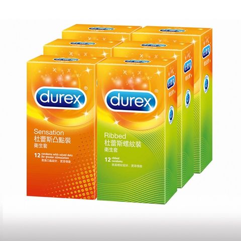 Durex 杜蕾斯 凸點裝保險套12入*3盒+螺紋裝12入*3盒