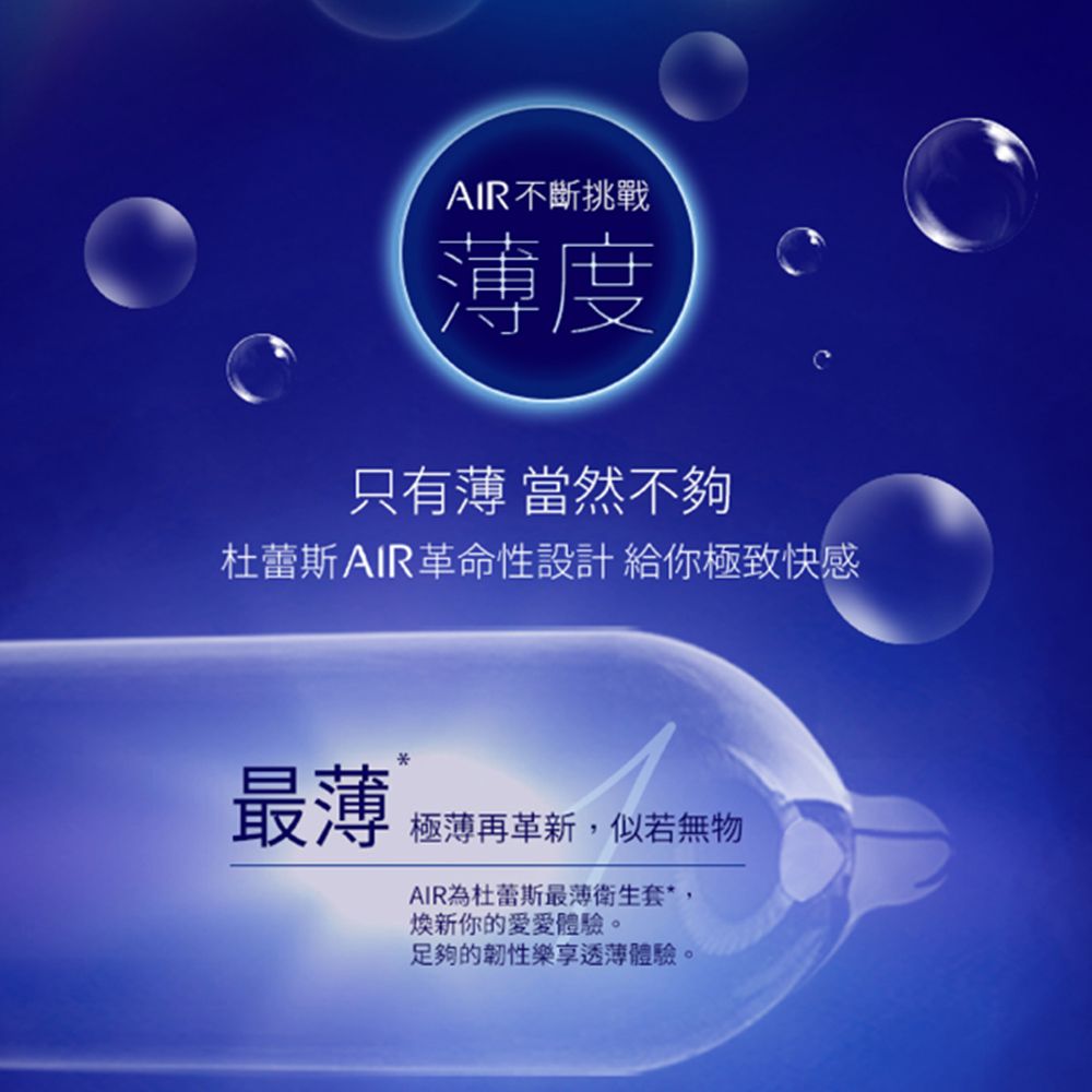 Durex 杜蕾斯  AIR輕薄幻隱裝衛生套3入