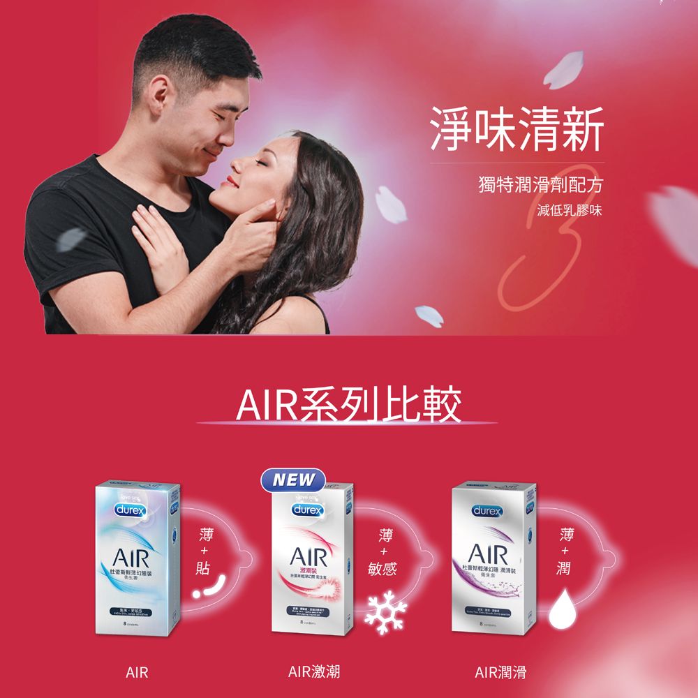 Durex 杜蕾斯  AIR輕薄幻隱激潮裝衛生套9入