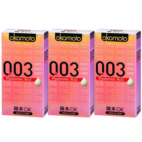 okamoto 岡本 003-HA 玻尿酸極薄保險套(6入裝)x3組