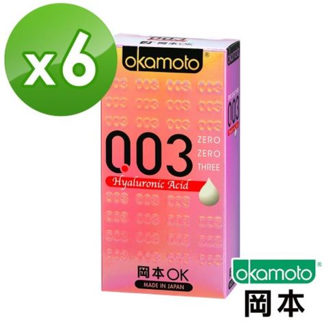 okamoto 岡本 【003】HA 玻尿酸極薄保險套 6入裝x6盒