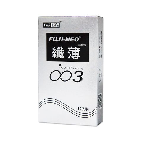 FUJICONDOM FUJI NEO纖薄不二新創保險套003霧銀 12入