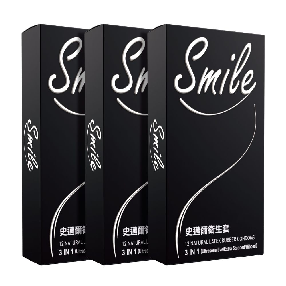 SMILE 史邁爾 三合一衛生套保險套 12入x3盒