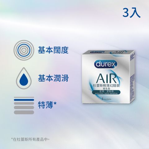 Durex 杜蕾斯 AIR輕薄幻隱裝保險套3入