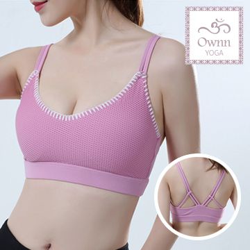 Ownn Yoga 【品樂】雙肩帶無鋼圈美背瑜伽路跑健身內衣(粉色 單賣內衣)