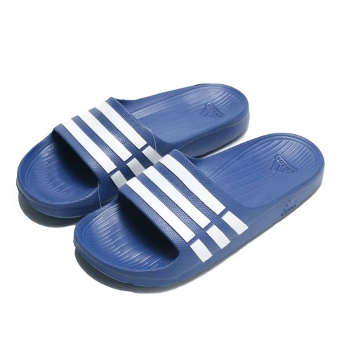 ADIDAS 拖鞋 DURAMO SLIDE 藍 白線 防水 運動 男女 G14309