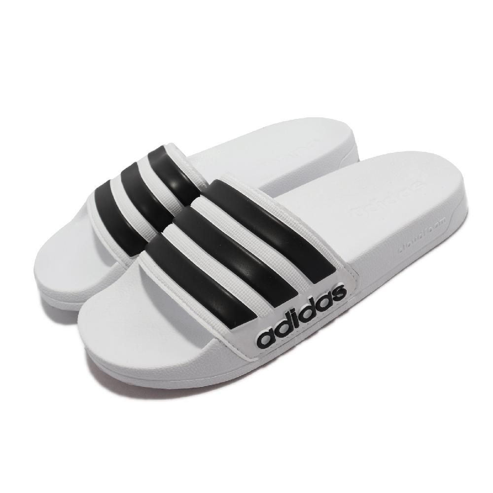 ADIDAS 愛迪達  拖鞋 Adilette Shower 套腳 男女鞋  經典款 舒適 情侶穿搭 輕便 白 黑 GZ5921 GZ5921