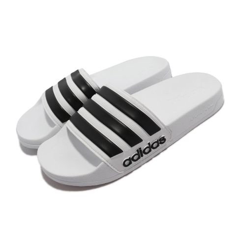 ADIDAS 愛迪達 拖鞋 Adilette Shower 套腳 男女鞋  經典款 舒適 情侶穿搭 輕便 白 黑 GZ5921 GZ5921