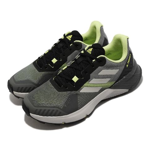 Adidas 愛迪達 越野跑鞋 Terrex Soulstride 男鞋 黑灰 綠 路跑 登山 耐磨 運動鞋 GZ9034