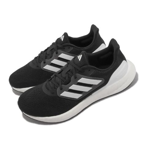adidas 愛迪達 慢跑鞋 Pureboost 23 寬楦 男鞋 黑 白 緩震 運動鞋 環保材質 路跑 IF4839