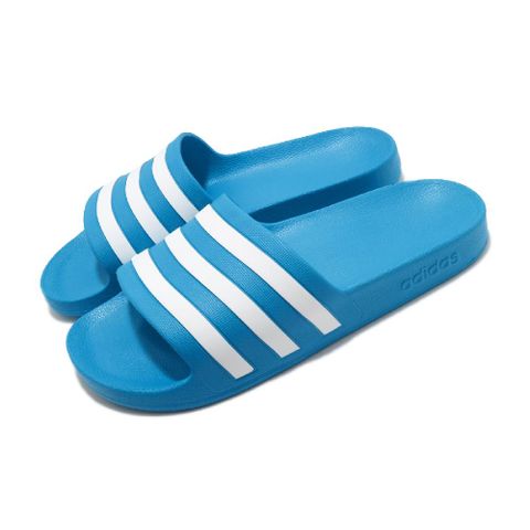 adidas 愛迪達 拖鞋 Adilette Aqua 男鞋 藍 白 三線 基本款 一片拖 運動拖鞋 FY8047