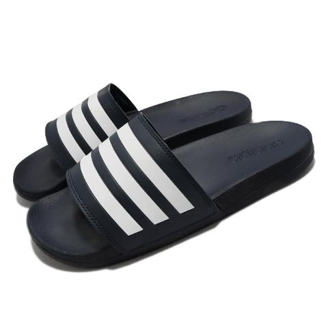 ADIDAS 愛迪達 拖鞋 Adilette Comfort 男鞋 深藍 白 三線 一片拖 運動拖鞋 GZ5892