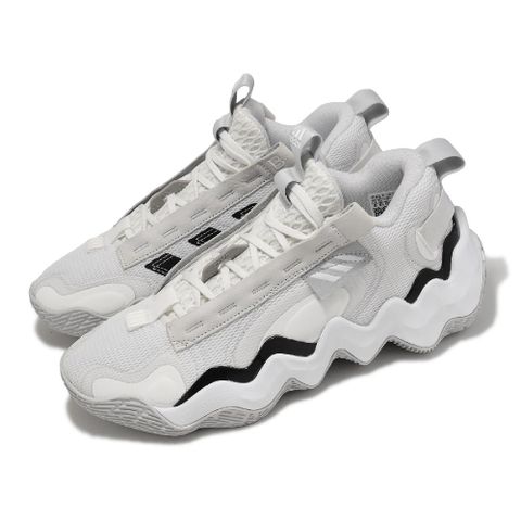 adidas 愛迪達 籃球鞋 Exhibit B 男鞋 灰 白 緩震 波浪底 復古 運動鞋 環保材質 GZ2383