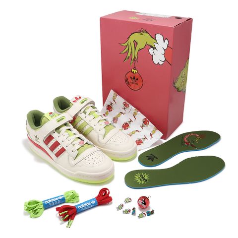 ADIDAS 愛迪達 X The Grinch Forum Low 男鞋 白 紅 聖誕節 鬼靈精 聯名 魔鬼氈  ID3512