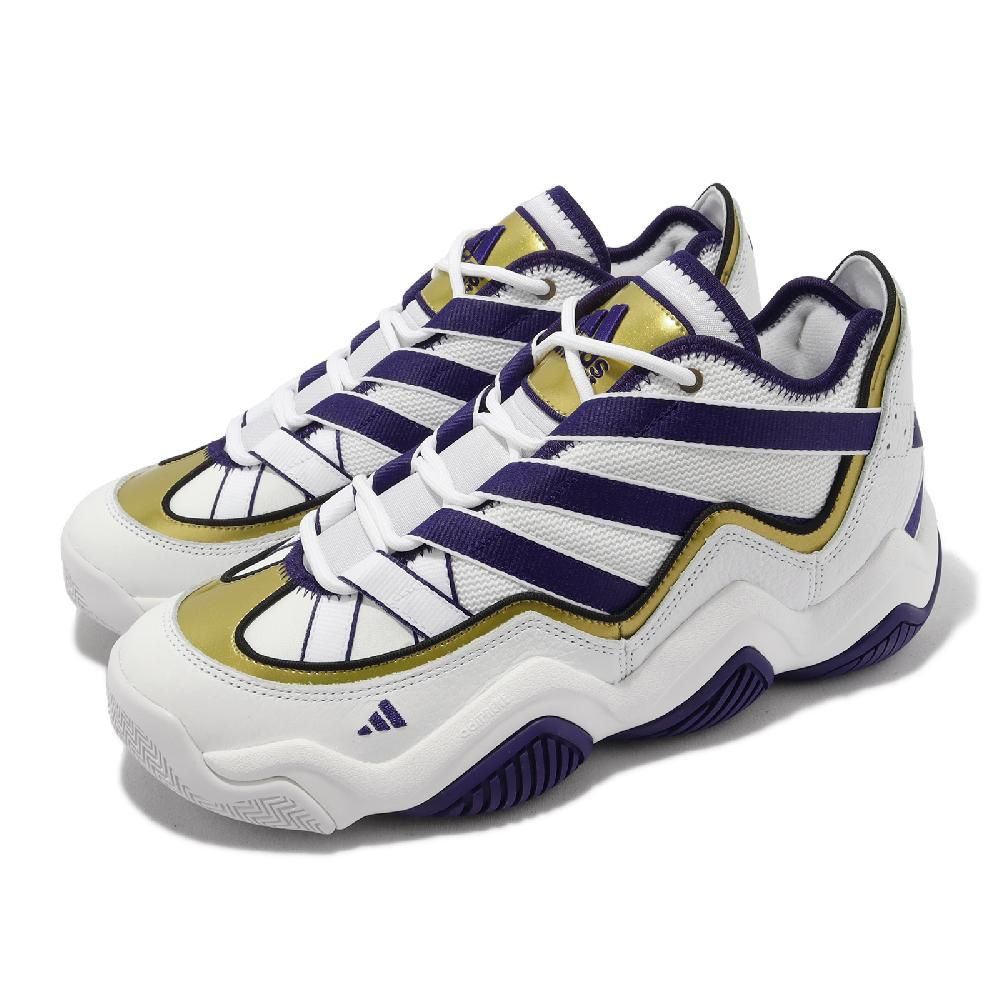 adidas 愛迪達籃球鞋Top Ten 2010 男鞋白紫金皮革Kobe 湖人Lakers