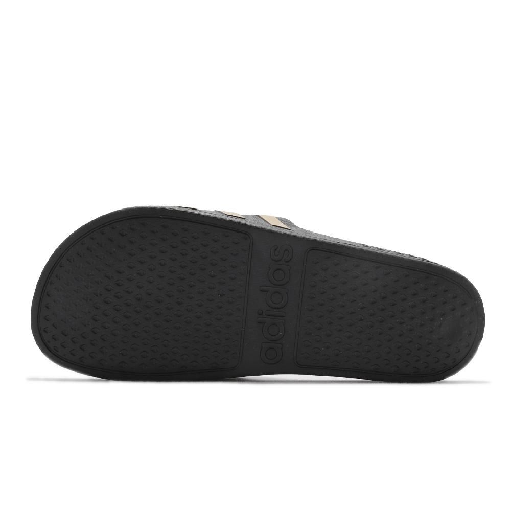 adidas 愛迪達   拖鞋 Adilette Aqua 男鞋 女鞋 黑 金 一片拖 運動拖鞋 三線 EG1758