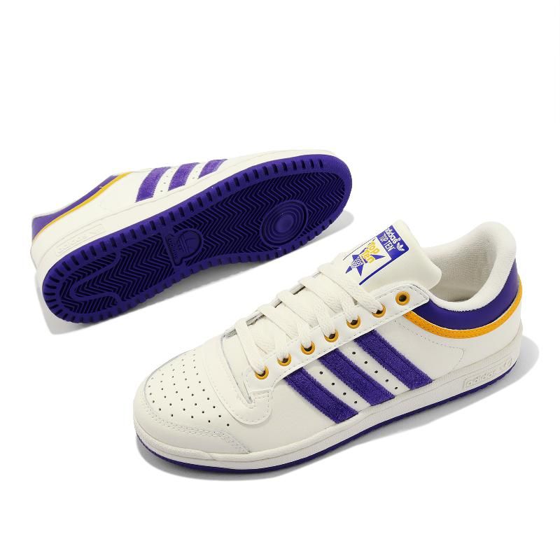 adidas 愛迪達休閒鞋Top Ten Low 男鞋白紫黃低筒湖人Lakers 復古GY2516