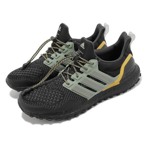 adidas 愛迪達 慢跑鞋 Ultraboost 1.0 男鞋 黑 綠 馬牌輪胎大底 緩震 環保 運動鞋 HQ4196