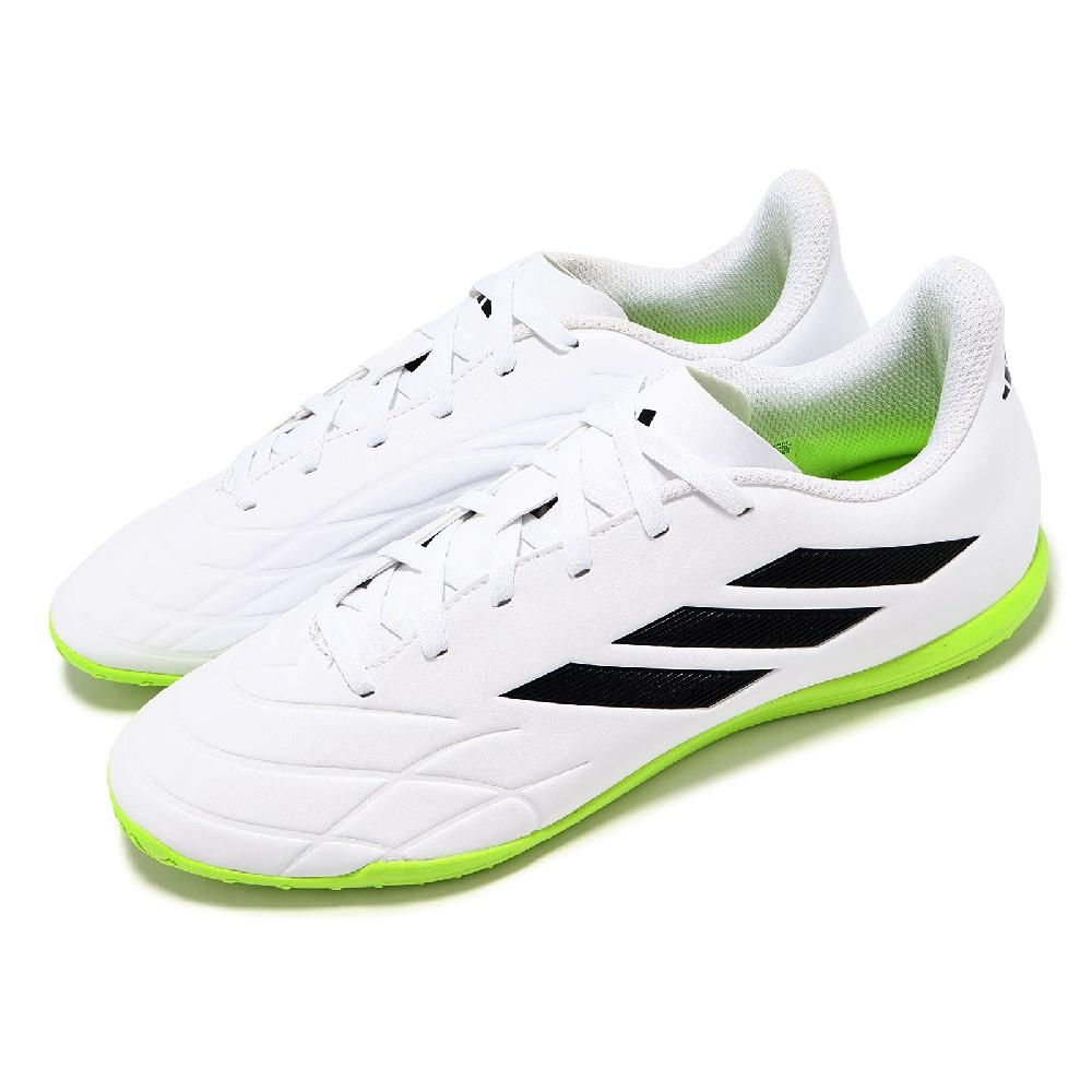 ADIDAS 愛迪達   足球鞋 Copa Pure.4 In 男鞋 白 黑 綠 皮革 抓地 室內足球 運動鞋 GZ2537