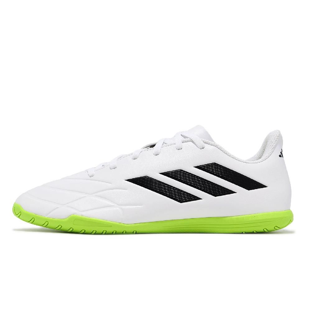 ADIDAS 愛迪達   足球鞋 Copa Pure.4 In 男鞋 白 黑 綠 皮革 抓地 室內足球 運動鞋 GZ2537