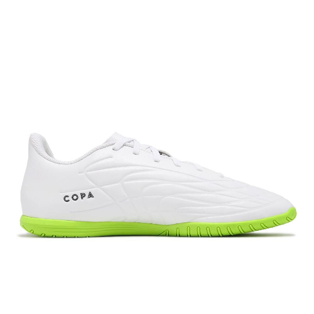 ADIDAS 愛迪達   足球鞋 Copa Pure.4 In 男鞋 白 黑 綠 皮革 抓地 室內足球 運動鞋 GZ2537