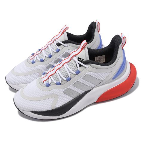 adidas 慢跑鞋 AlphaBounce+ 男鞋 白 銀 藍 緩震 再生材質 運動鞋 HP6139