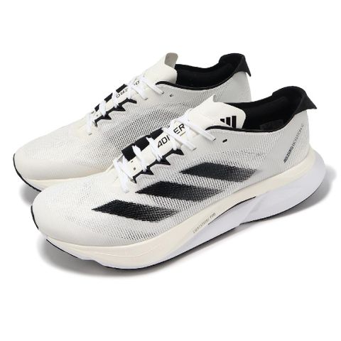 adidas 愛迪達 慢跑鞋 Adizero Boston 12 M 男鞋 白 黑 輕量 回彈 輪胎大底 運動鞋 ID4236