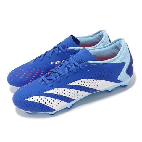 adidas 愛迪達 足球鞋 Predator Accuracy.3 L FG 男鞋 藍白 抓地 偏硬草地 運動鞋 愛迪達 GZ0015