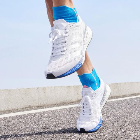 adidas 愛迪達 慢跑鞋 Adizero Boston 9 M 男鞋 白 藍 透氣 路跑 運動鞋 愛迪達 EG4672