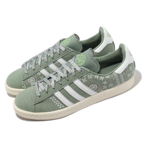 ADIDAS 愛迪達 休閒鞋 Campus 80S 男鞋 綠 白 帆布 復古 京劇 圖騰 運動鞋 IG7949